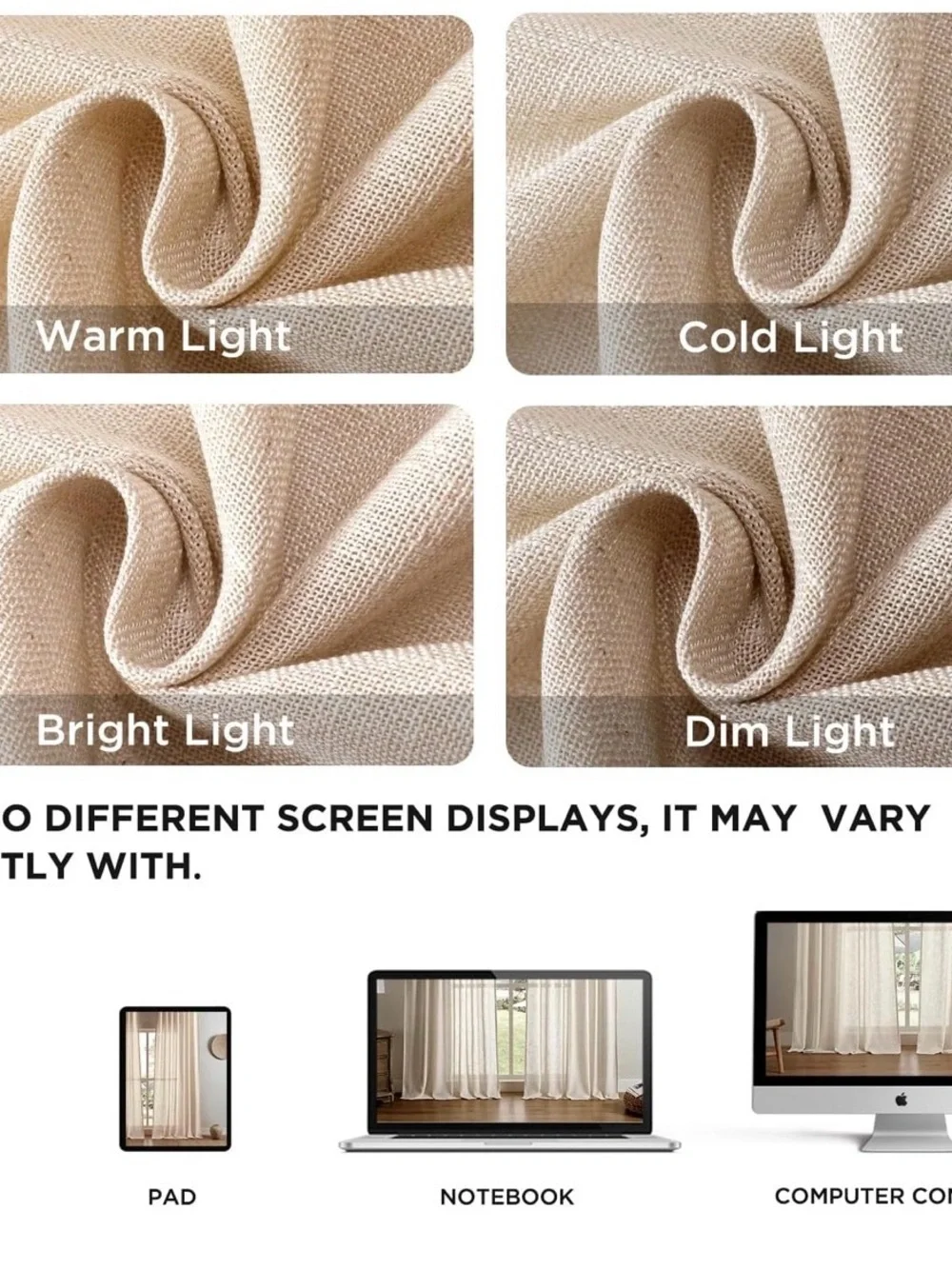 Sheer Peach-Beige Window Curtains - Elegant Light-Filtering Drapes